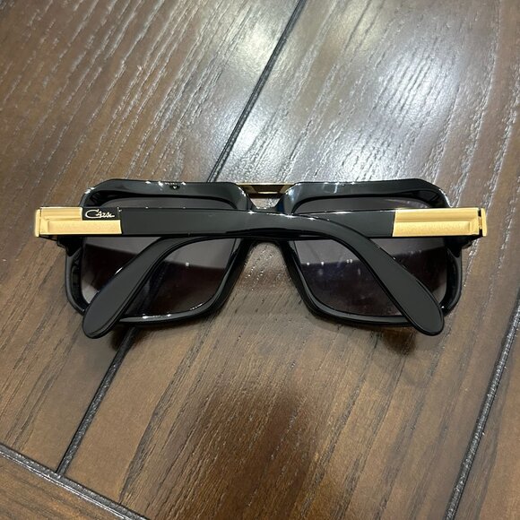 NEW Cazal Legends 664/3 001 Shiny Black Gold Grey Gradient Sunglasses - Picture 2 of 9